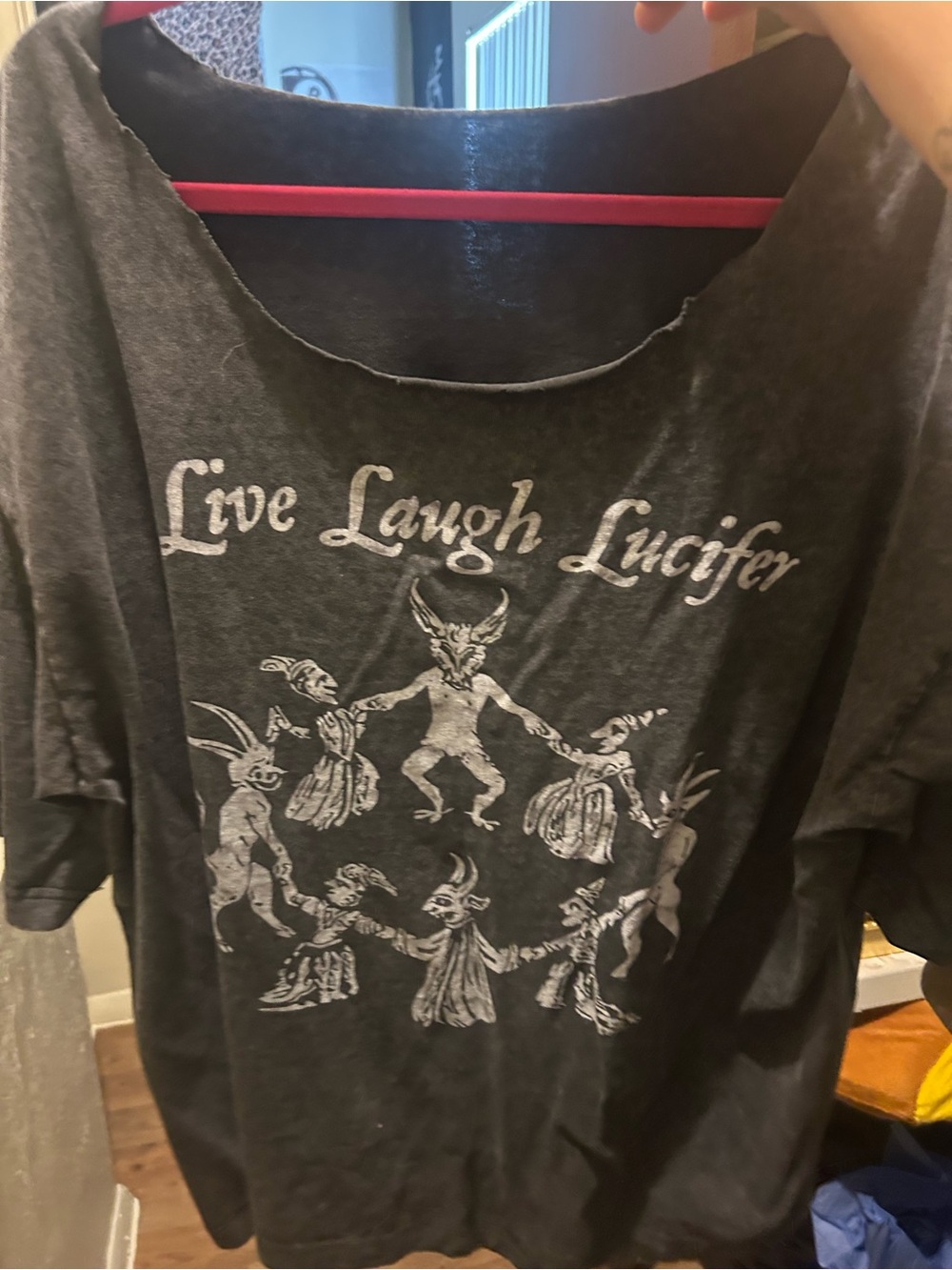 Live Laugh Lucifer Black Graphic Kids Tee